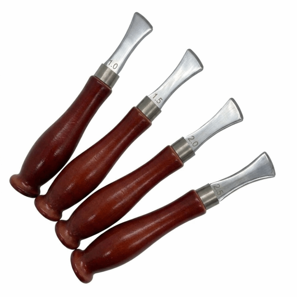 Leatherwork Edge Creaser - Set di 4 Smussatori di Precisione