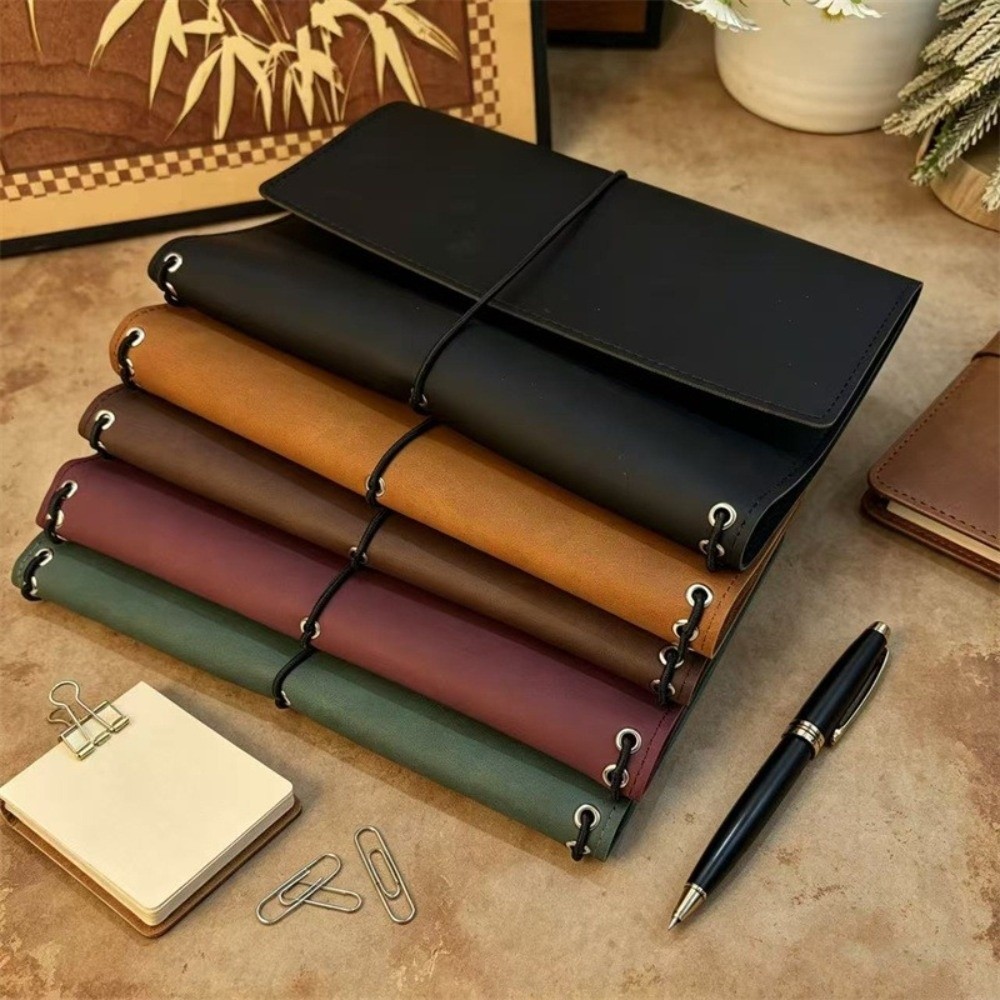 Leather Work Diary - Organizer per taccuino A5, copertina compatta